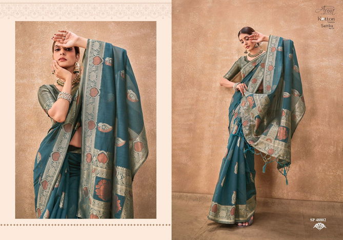 Sattika V 24 By Aura Kotton Vastra Party Wear Sarees Catalog